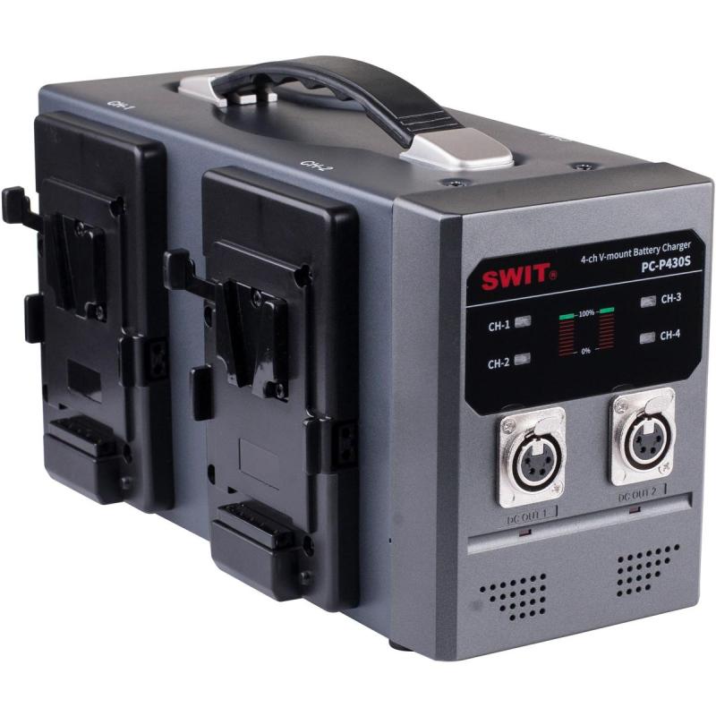 SWIT PC-P430S PC-P430S | 4CH X 3A Simultaneous Charger w/ 2-XLR DC Out V-Mount