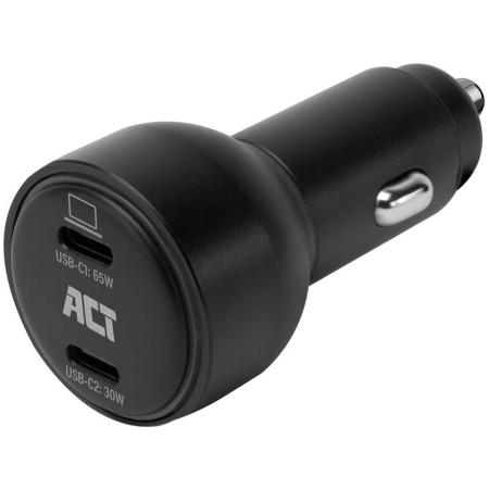 ACT 2-Port USB-C Fast Car Charger 95W w/ Power Delivery PPS Quick Charge/Ganfast