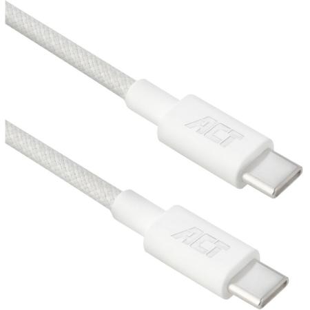 ACT USB 2.0 60W Charging/Data Cable USB-C To USB-C White 1 Meter