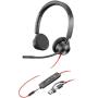 Auriculares Poly Blackwire 3325 + Adaptador USB-C/A/ con Micrófono/ Jack 3.5mm/ Negro
