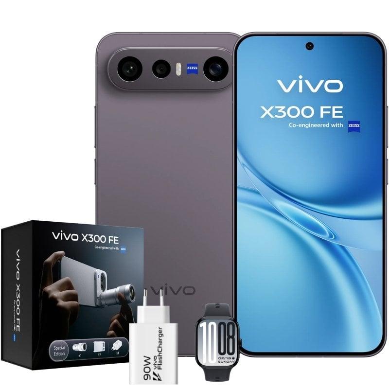Smartphone Vivo X300 FE 12GB/ 512GB/ 6.31'/ 5G/ Negro/ Incluye Extensor Teleobjetivo + Vivo Watch GT2
