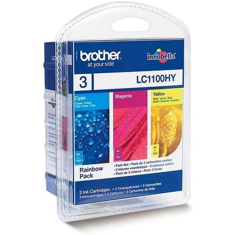 Brother LC-1100HYRBWBP Package w/ 1X Brother LC-1100HY w/ 3