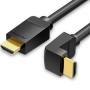 Cable HDMI 2.0 4K Acodado Vention AARBF/ HDMI Macho - HDMI Macho/ 1m/ Negro
