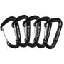 Filmsticks Wire Gate Carabiner In Black (Pack Of 5)