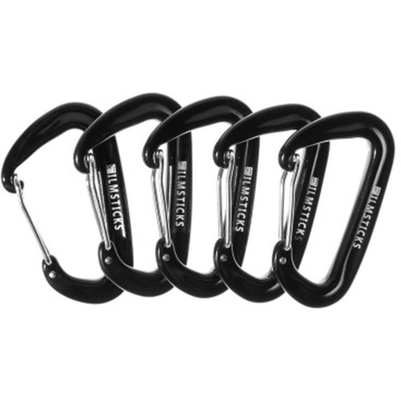 Filmsticks Wire Gate Carabiner In Black (Pack Of 5)