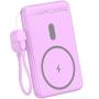 Powerbank 5000mAh Leotec LEPOWW20W5P/ 20W/ Wireless/ Púrpura/ Incluye Cable USB Tipo-C