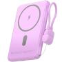 Powerbank 5000mAh Leotec LEPOWW20W5P/ 20W/ Wireless/ Púrpura/ Incluye Cable USB Tipo-C