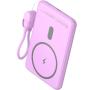 Powerbank 5000mAh Leotec LEPOWW20W5P/ 20W/ Wireless/ Púrpura/ Incluye Cable USB Tipo-C