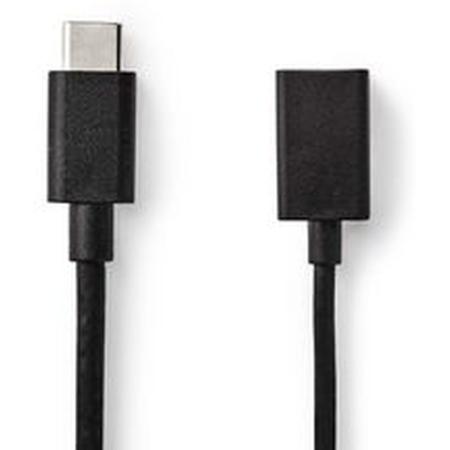 Nedis USB 3.0-CABLE Type-C M-A F 0.15m BK