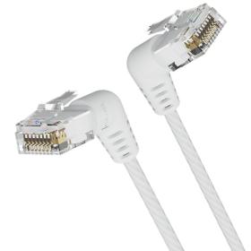 Cable de Red RJ45 UTP Vention IBOWI Cat.6A/ 3m/ Cabeza Rotatoria 360º/ Blanco