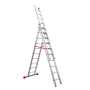 ALQUILER - Escalera Metálica Transformable de Aluminio 9+10+10 Peldaños - Ganga Electrónica
