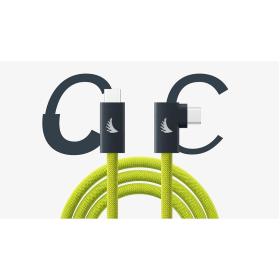 Angelbird USB-C 3.2 Solid Flex Tether Cable Right-Angle Lime 4.5 M / 14.8 FT