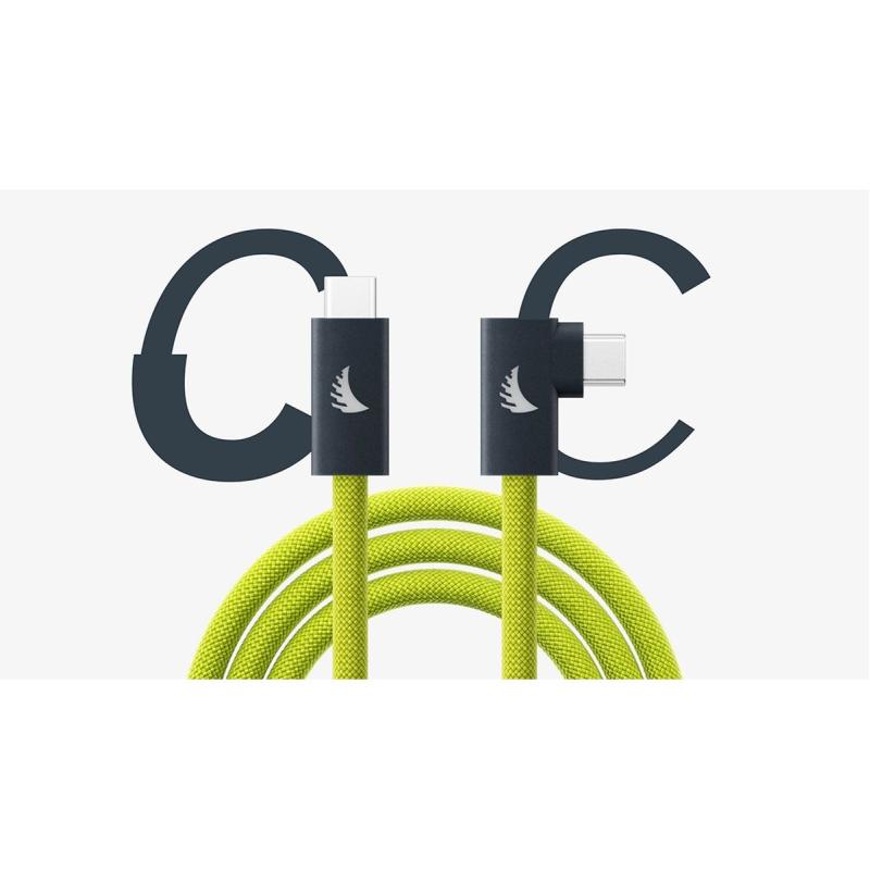 Angelbird USB-C 3.2 Solid Flex Tether Cable Right-Angle Lime 4.5 M / 14.8 FT