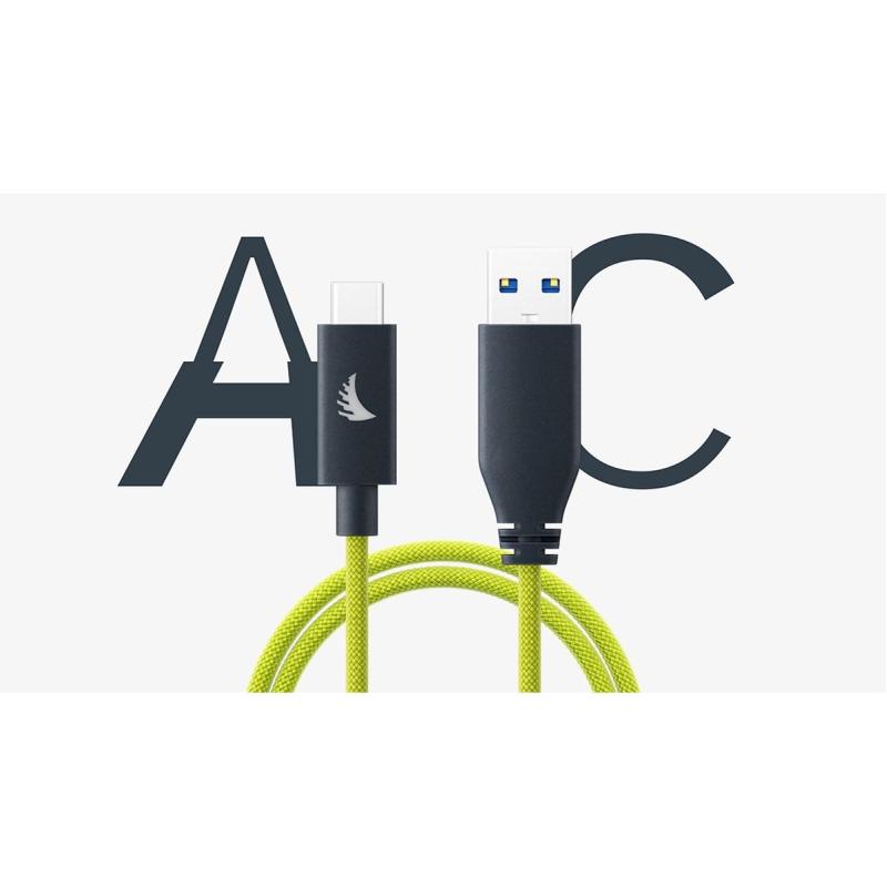 Angelbird USB-A To C 3.2 Solid Flex Cable Lime 32 cm / 1 FT