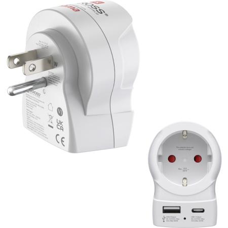 Hama Travel Adapter EU To Us 1X USB-A 1X USB-C (PD) 20 W