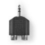 Nedis Stereo-Audio Adapter 3.5mm M-2X RCA F BK