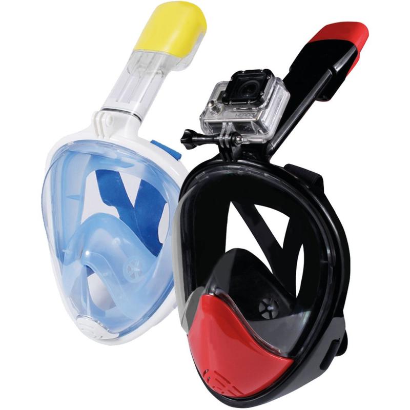 Caruba Fullface Snorkelmask Dual Air Det.+actioncamm BL S/M