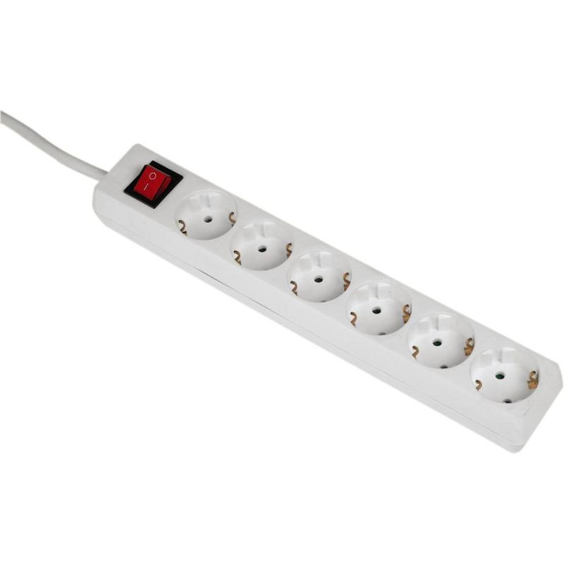 Hama Power Strip 6 Fold w/ Switch 5 Meter White