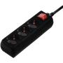 Hama Power Strip 3 Fold w/ Switch 5 Meter Black