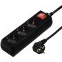 Hama Power Strip 3 Fold w/ Switch 5 Meter Black