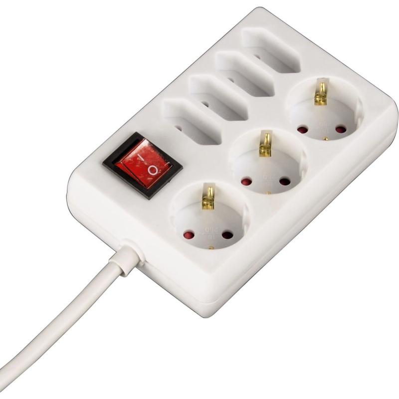 Hama Power Strip 7 Fold w/ Switch 1.4m White