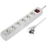 Hama Power Strip 6 Fold w/ Switch 1.4m White Per 15 S