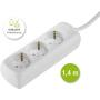 Hama Power Strip 3 Fold w/ Child Protection 1.4m White