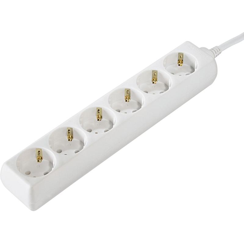Hama Power Strip 6 Fold w/ Child Protection 1.4m White