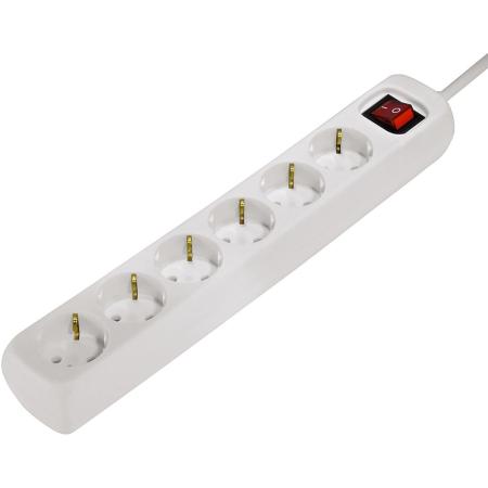 Hama Power Strip 6 Fold w/ Switch 1.4m White