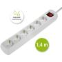 Hama Power Strip 6 Fold w/ Switch 1.4m White