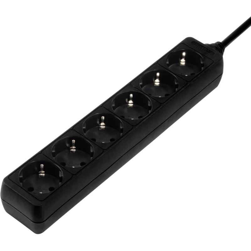 Hama Power Strip 6 Fold 1.4 Meter Black