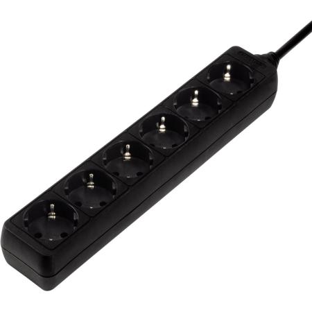 Hama Power Strip 6 Fold 1.4 Meter Black