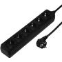 Hama Power Strip 6 Fold 1.4 Meter Black