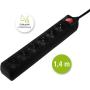 Hama Power Strip 6 Fold w/ Switch Black