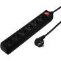 Hama Power Strip 6 Fold w/ Switch Black