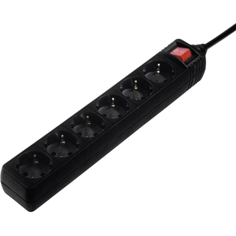 Hama Plug Box 6-FOLD w/ Switch And Child Safety 5m BK