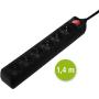Hama Plug Box 6-FOLD w/ Switch 1.4m BK Per 15 Pieces