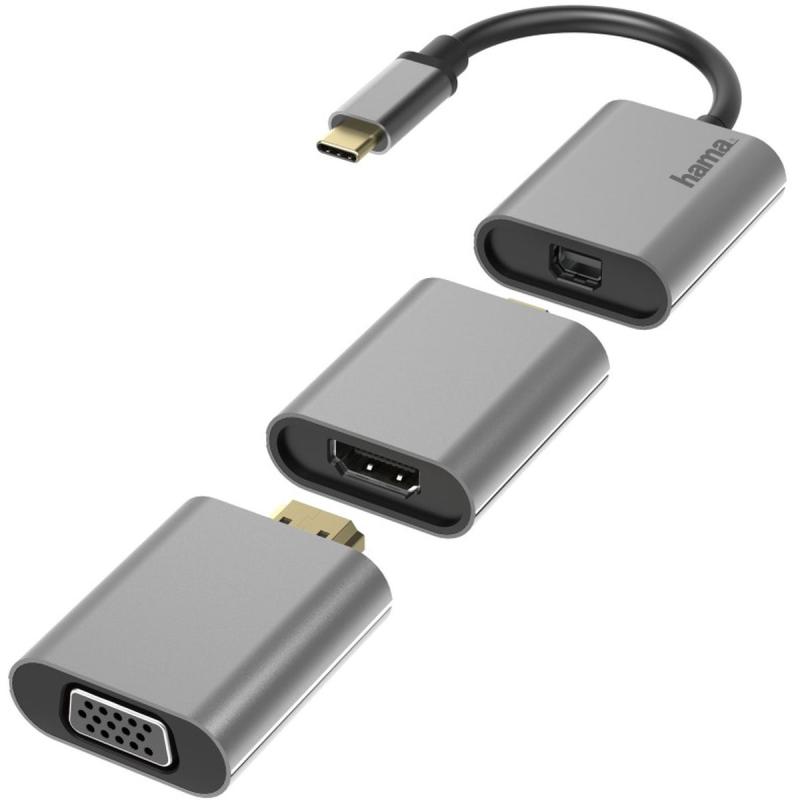 Hama Video Adapter Set 6 In 1 USB-C Mini-DisplayPort HDMI