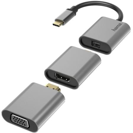 Hama Video Adapter Set 6 In 1 USB-C Mini-DisplayPort HDMI