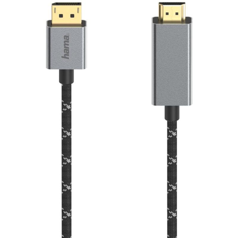 Hama Videocable DisplayPort-HDMI UltraHD 4K@60Hz Alu 1.50m
