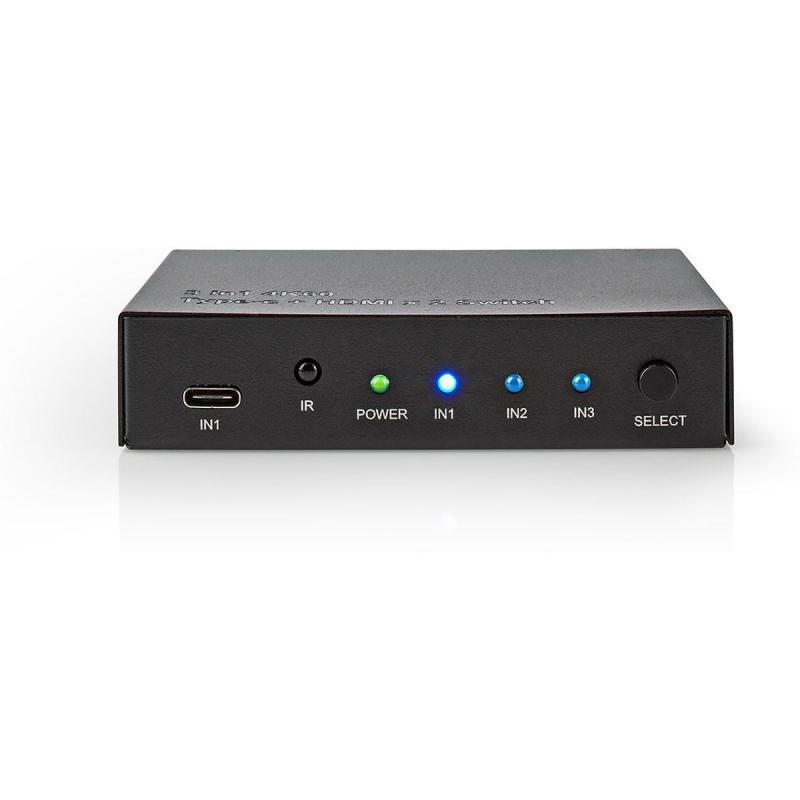 Nedis HDMI-Switch | 3-Port | 1X USB-C / 2X HDMI Input | 1X