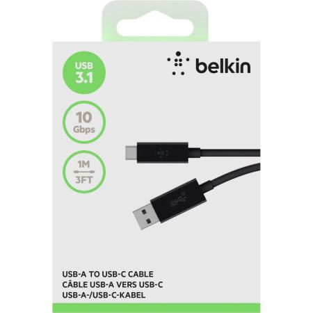 Belkin Cable 3.1 USB-C To 3.1 USB A Port 3A 1 Meter - Black