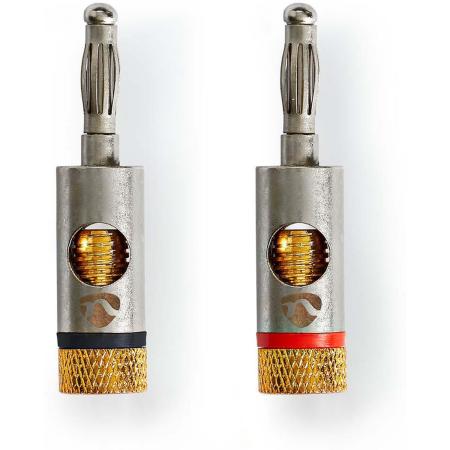 Nedis Banana Connector Gold Gold Plated 2 Pieces Aluminium Metal