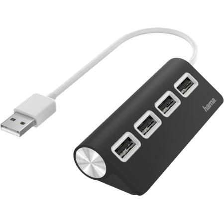 Hama USB-Hub 4-Port USB 2.0 480 MBIT/s Black