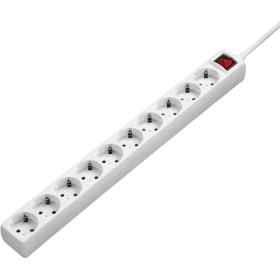 Hama Socket 10-WAY 2-POLE Switch + Child Protection White 3m