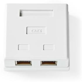 Nedis Network Wanddoos Opbouw 2 Ports CAT7 Recht Gold