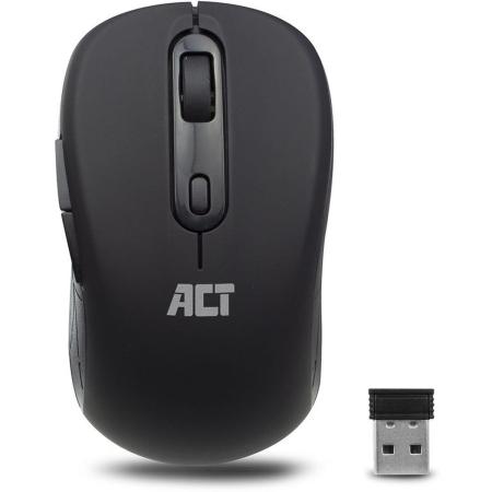 ACT Wireless Mouse USB Nano Receiver 1600 DPI Black