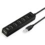 ACT USB Hub 2.0 7X USB-A On And Off Switch Black