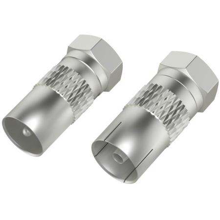 Hama Sat-Adapterset F-Plug - Coax-Plug/Coupling 2 Pieces