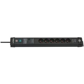 Brennenstuhl Prem-Line PWR Distr Unit 6 Soc 3.0m BK 2X USB